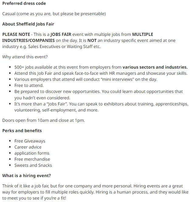 Sheffield Jobs Fair Poster
